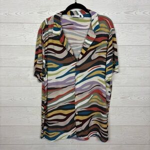 ASOS DESIGN MULTICOLOR BUTTON DOWN SHORT SLEEVE SIZE XL